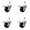 Service Caster 3.5 Inch SS Soft Rubber Swivel 1/2 Inch Threaded Stem Caster Set Total Lock Brake SCC-SSTSTTL20S3514-SRS-121315-4 - alternate 1